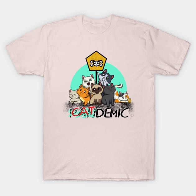 catdemic cat funny pandemic kittens cute T-Shirt by the house of parodies